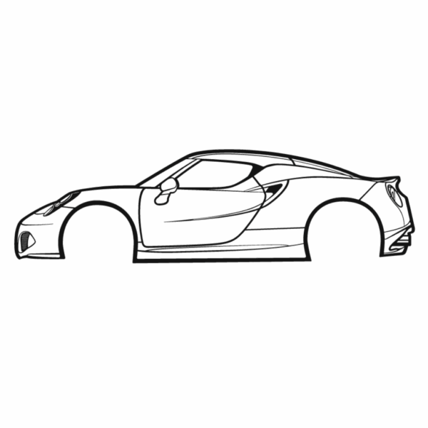 Obraz wycinany z drewna samochodu alfa romeo 2014 4c