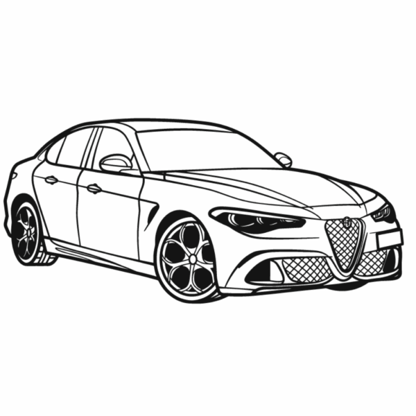Obraz wycinany z drewna samochodu alfa romeo 2023 giulia quadrifoglio 100th