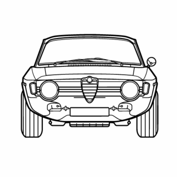Obraz wycinany z drewna samochodu alfa romeo giulia 1967 front