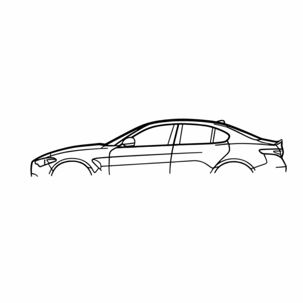 Obraz wycinany z drewna samochodu alfa romeo giulia 2019