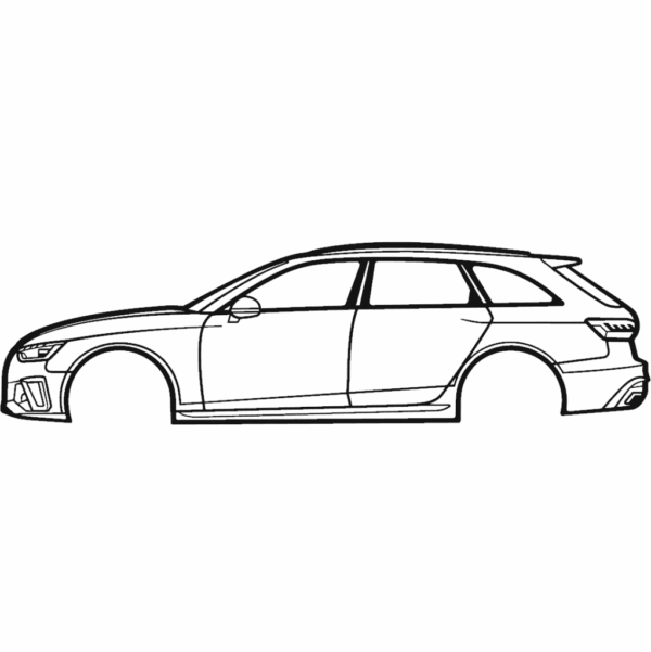 Obraz wycinany z drewna samochodu audi a4 avant s line 2021