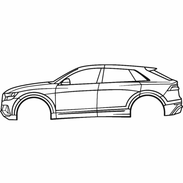 Obraz wycinany z drewna samochodu audi q8 1st gen 2019