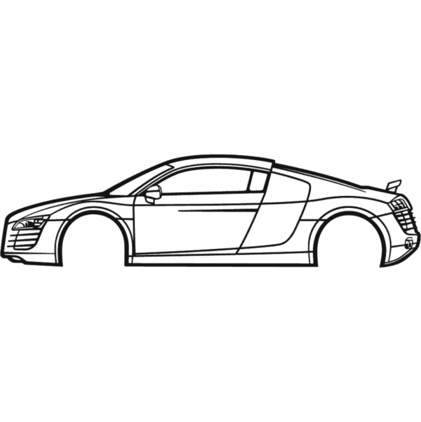 Obraz wycinany z drewna samochodu audi r8 2007