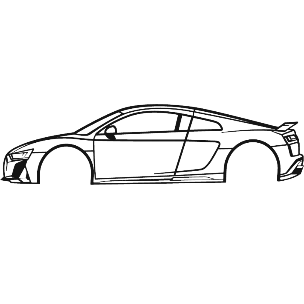 Obraz wycinany z drewna samochodu audi r8 2022