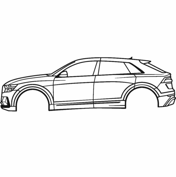 Obraz wycinany z drewna samochodu audi rs q8 1st gen 2020