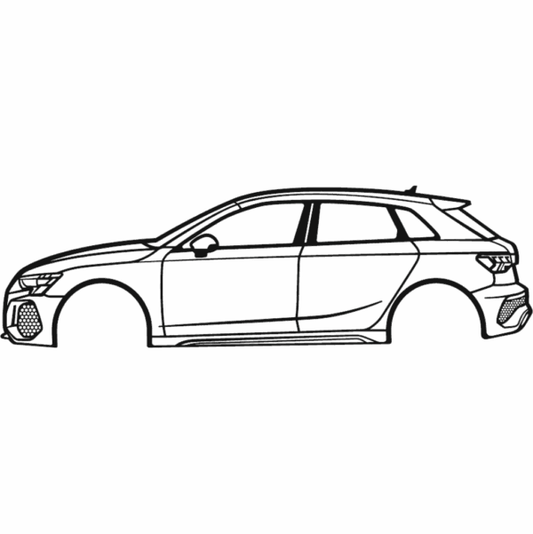 Obraz wycinany z drewna samochodu audi rs3 2022
