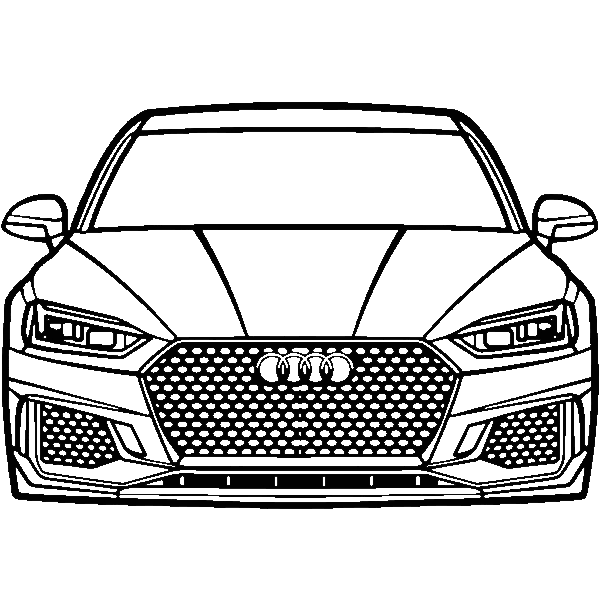 Obraz wycinany z drewna samochodu audi rs5 front view 2018