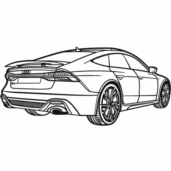 Obraz wycinany z drewna samochodu audi rs7 2022