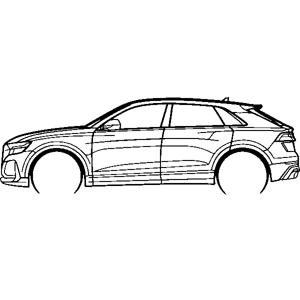 Obraz wycinany z drewna samochodu audi rsq8 2022
