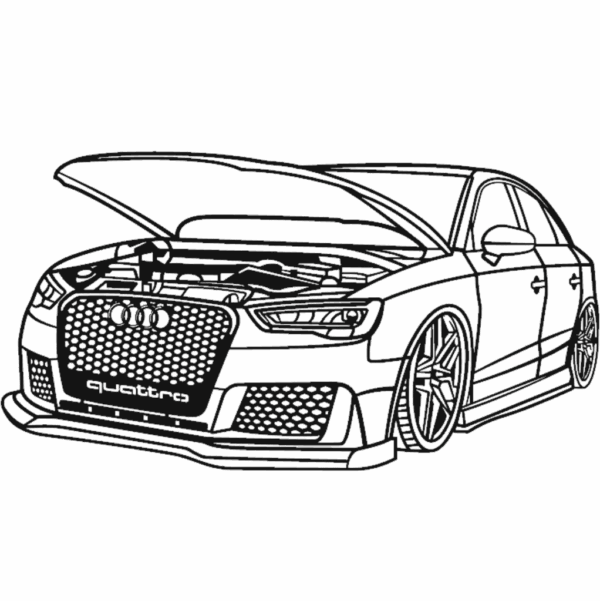 Obraz wycinany z drewna samochodu audi s3 2016