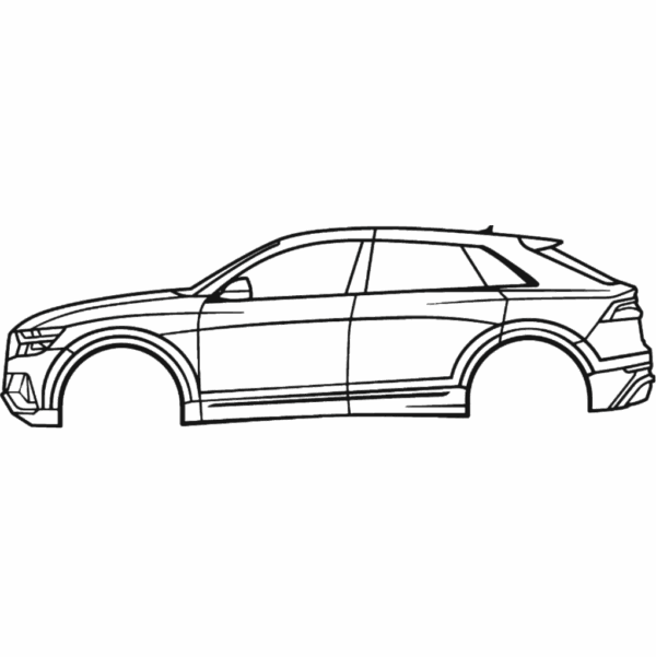 Obraz wycinany z drewna samochodu audi sq8 1st gen 2020
