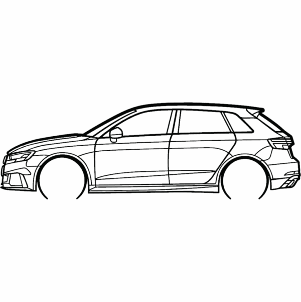 Obraz wycinany z drewna samochodu audi rs3 8v