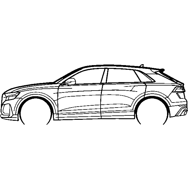 Obraz wycinany z drewna samochodu audi rsq8 2022b