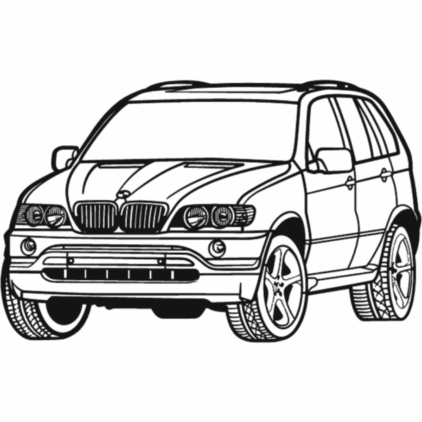 Obraz wycinany z drewna samochodu bmw 2002 x5