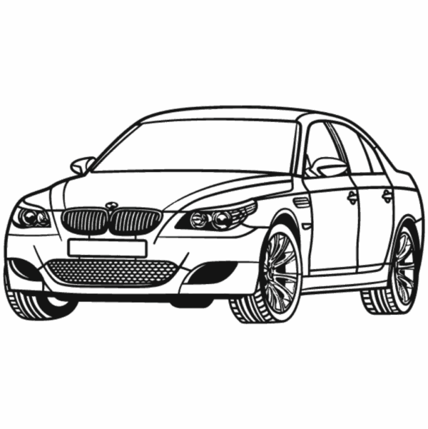 Obraz wycinany z drewna samochodu bmw 2005 e60 m5 perspective