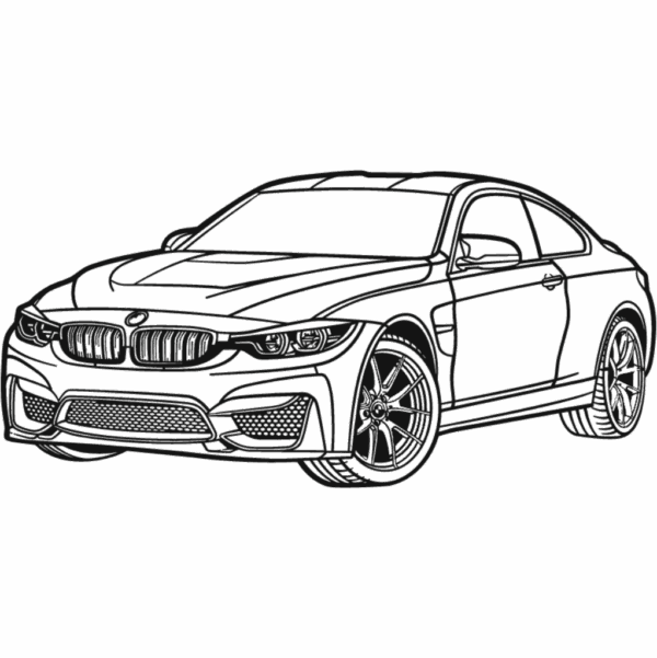 Obraz wycinany z drewna samochodu bmw 2014 f82 m4 perspective