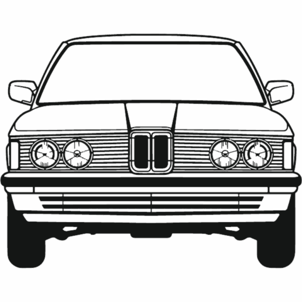 Obraz wycinany z drewna samochodu bmw 323i front view 1982