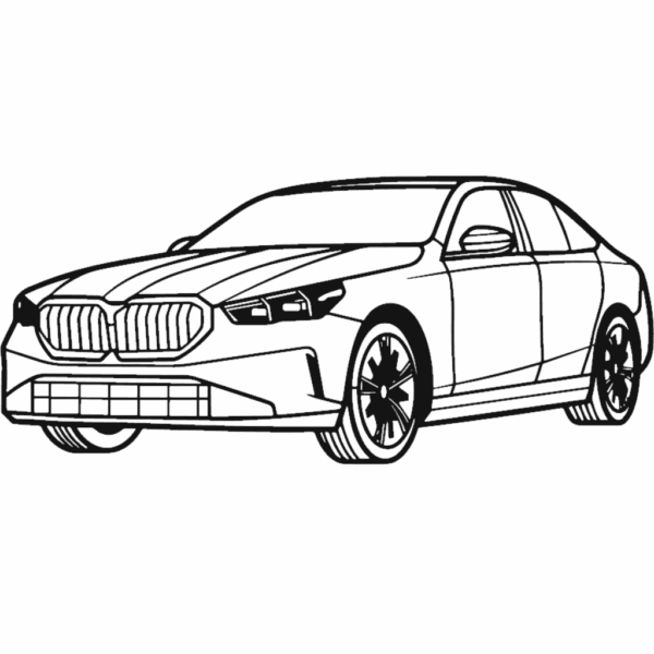Obraz wycinany z drewna samochodu bmw 530e sedan 2024