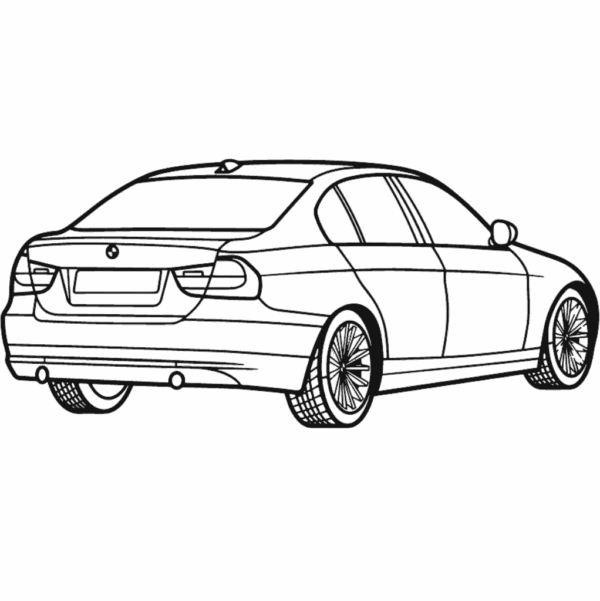 Obraz wycinany z drewna samochodu bmw back view e90