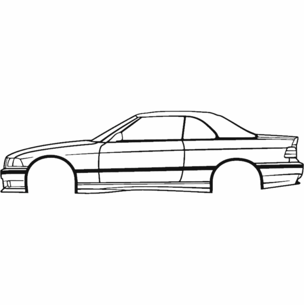 Obraz wycinany z drewna samochodu bmw e36 cabrio with soft top