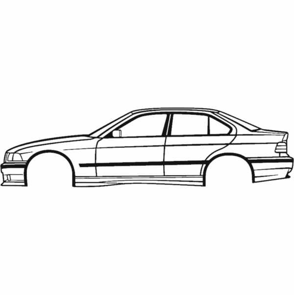 Obraz wycinany z drewna samochodu bmw e36 m3 sedan no spoiler