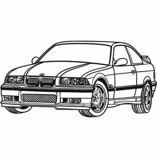 Obraz wycinany z drewna samochodu bmw e36 perspective