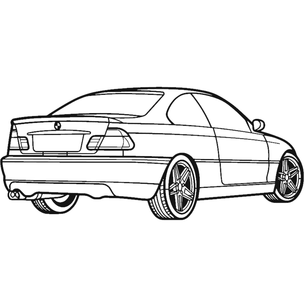 Obraz wycinany z drewna samochodu bmw e46 back view