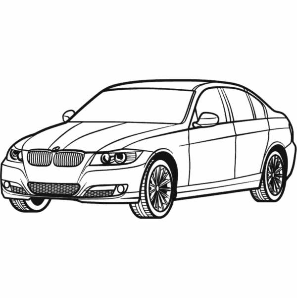 Obraz wycinany z drewna samochodu bmw e90 perspective