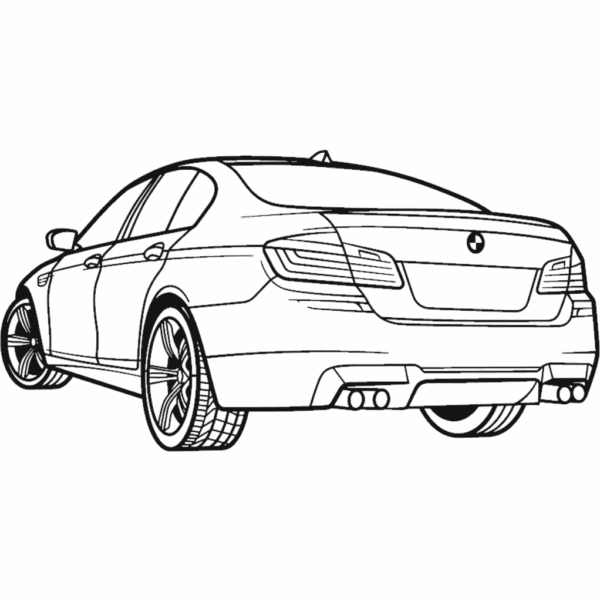 Obraz wycinany z drewna samochodu bmw f10 m5 back