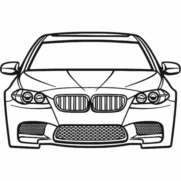 Obraz wycinany z drewna samochodu bmw f10 m5 front view