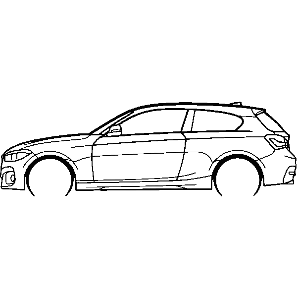 Obraz wycinany z drewna samochodu bmw f21 118