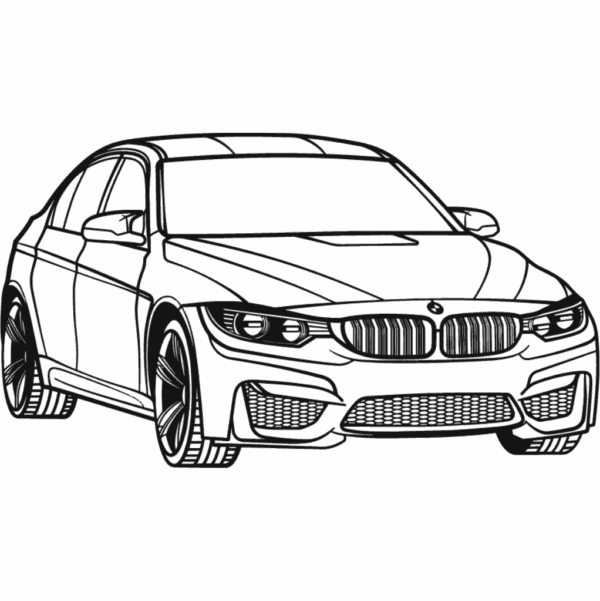 Obraz wycinany z drewna samochodu bmw f80 perspective