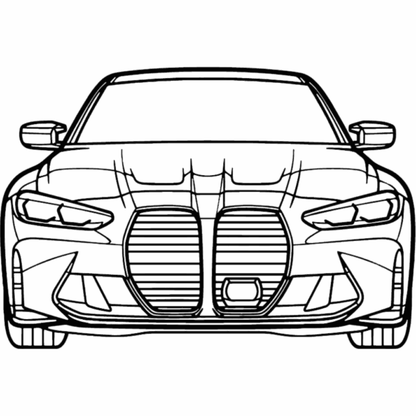 Obraz wycinany z drewna samochodu bmw g80 m3 front