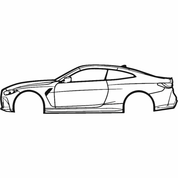Obraz wycinany z drewna samochodu bmw g82 m4 2022