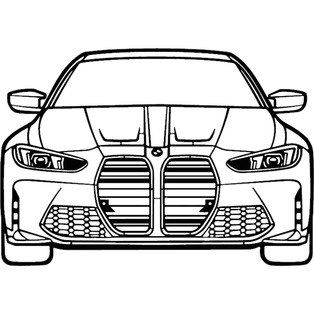 Obraz wycinany z drewna samochodu bmw m3 front view 2022