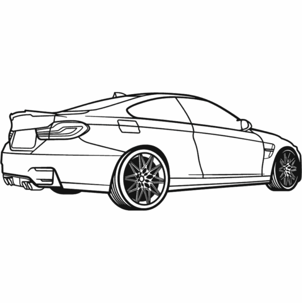 Obraz wycinany z drewna samochodu bmw m4 back