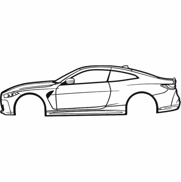 Obraz wycinany z drewna samochodu bmw m4 competition 2021