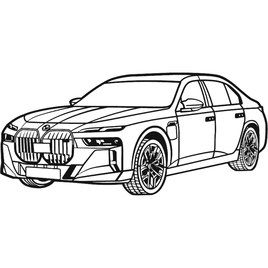 Obraz wycinany z drewna samochodu bmw m760 xdrive limousine