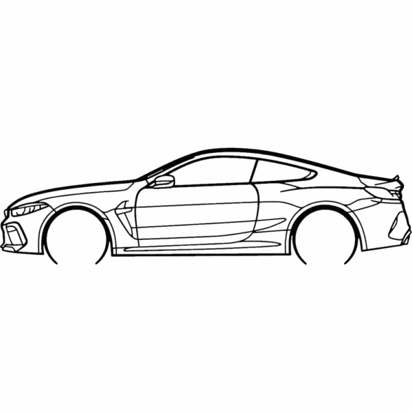 Obraz wycinany z drewna samochodu bmw m8 competition