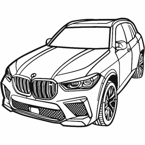 Obraz wycinany z drewna samochodu bmw x5 m 2022