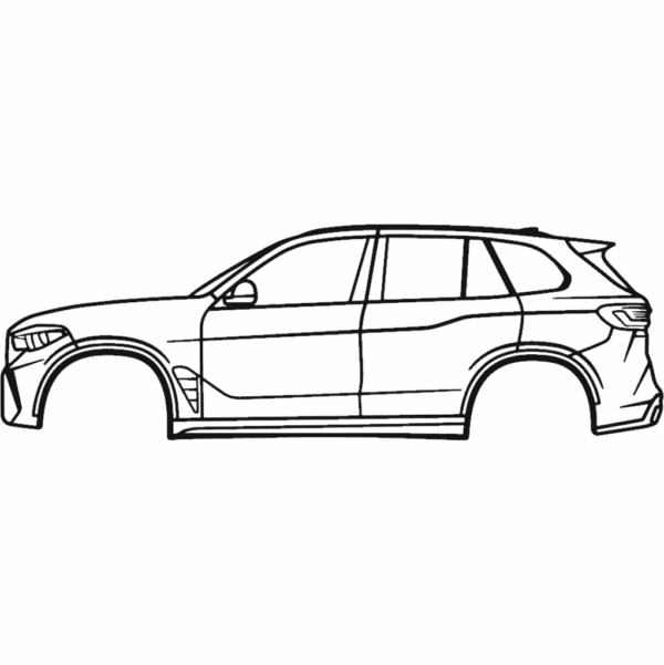 Obraz wycinany z drewna samochodu bmw x5 m f95 4th gen 2020