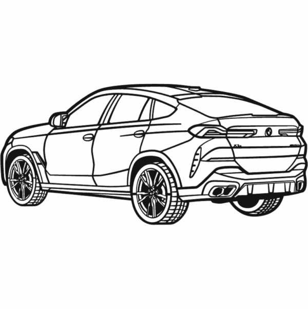 Obraz wycinany z drewna samochodu bmw x6