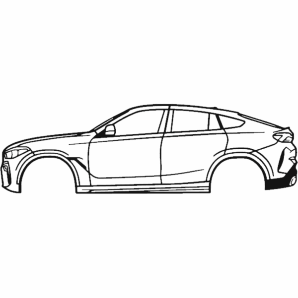 Obraz wycinany z drewna samochodu bmw x6 g06 3rd gen 2020