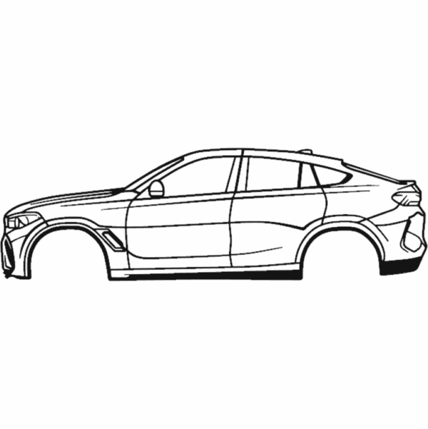 Obraz wycinany z drewna samochodu bmw x6 m f96 3rd gen 2020