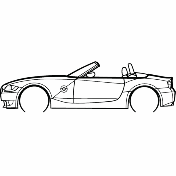 Obraz wycinany z drewna samochodu bmw z4m roadster e85