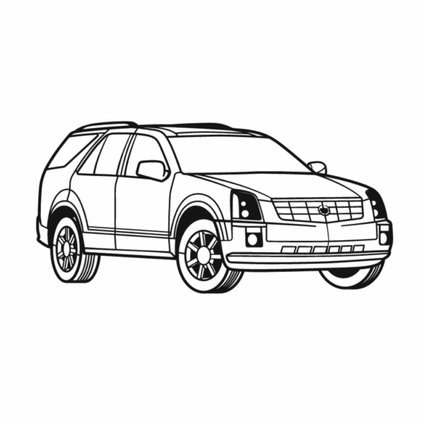 Obraz wycinany z drewna samochodu cadillac srx perspective 2005