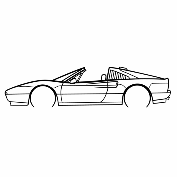 Obraz wycinany z drewna samochodu ferarri 358 gts