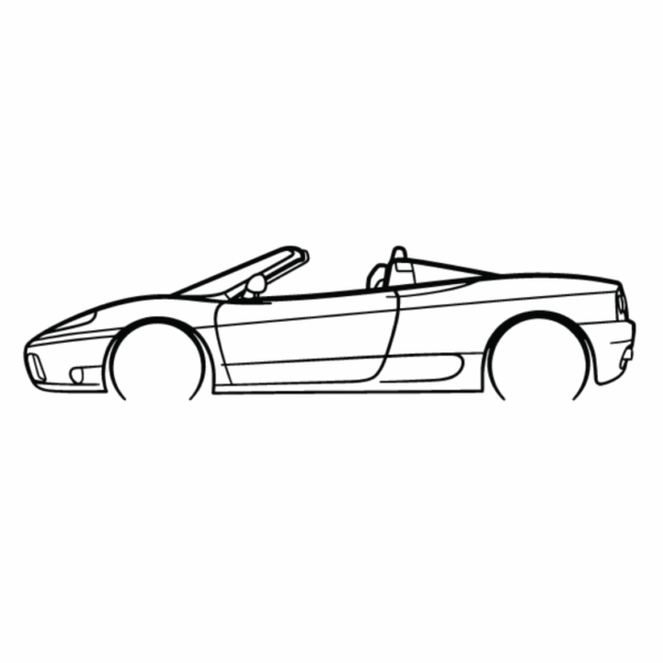 Obraz wycinany z drewna samochodu ferarri 360 spyder