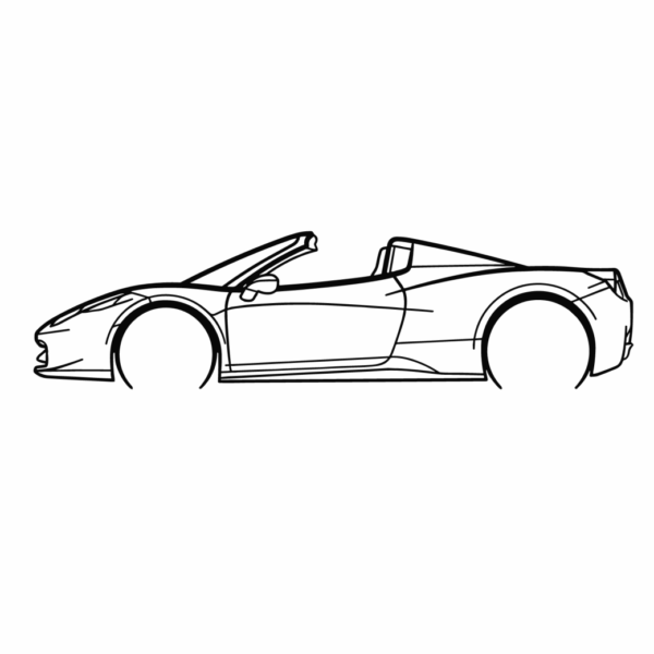 Obraz wycinany z drewna samochodu ferarri 458 spider 2015 cabrio