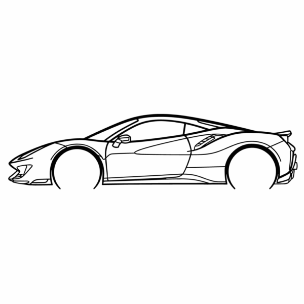Obraz wycinany z drewna samochodu ferarri 488 pista